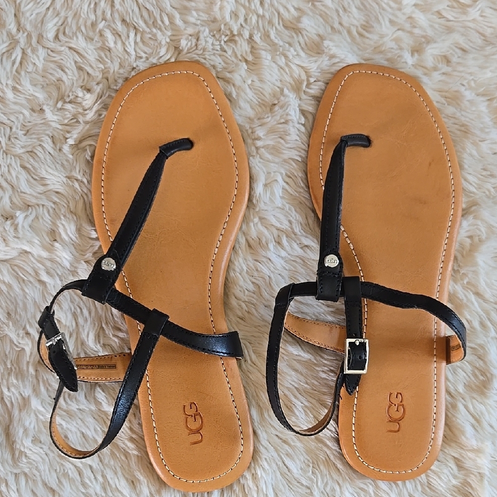 UGG Women's Black Sandals 🤎 Size 10 NEW - Picture 9 of 9